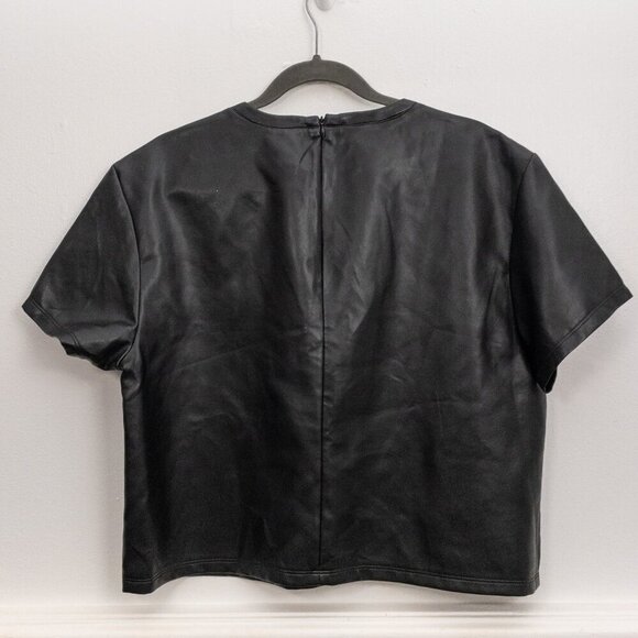 Bagatelle Collection Faux Leather Top – Sleek Minimalist Style | Size L - Picture 2 of 4